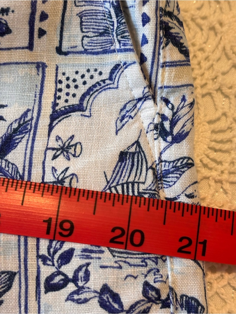 C & C CALIFORNIA 100% LINEN WIDE LEG CROP PANTS TROPICAL SCENIC PATCHWORK - Picture 8 of 9